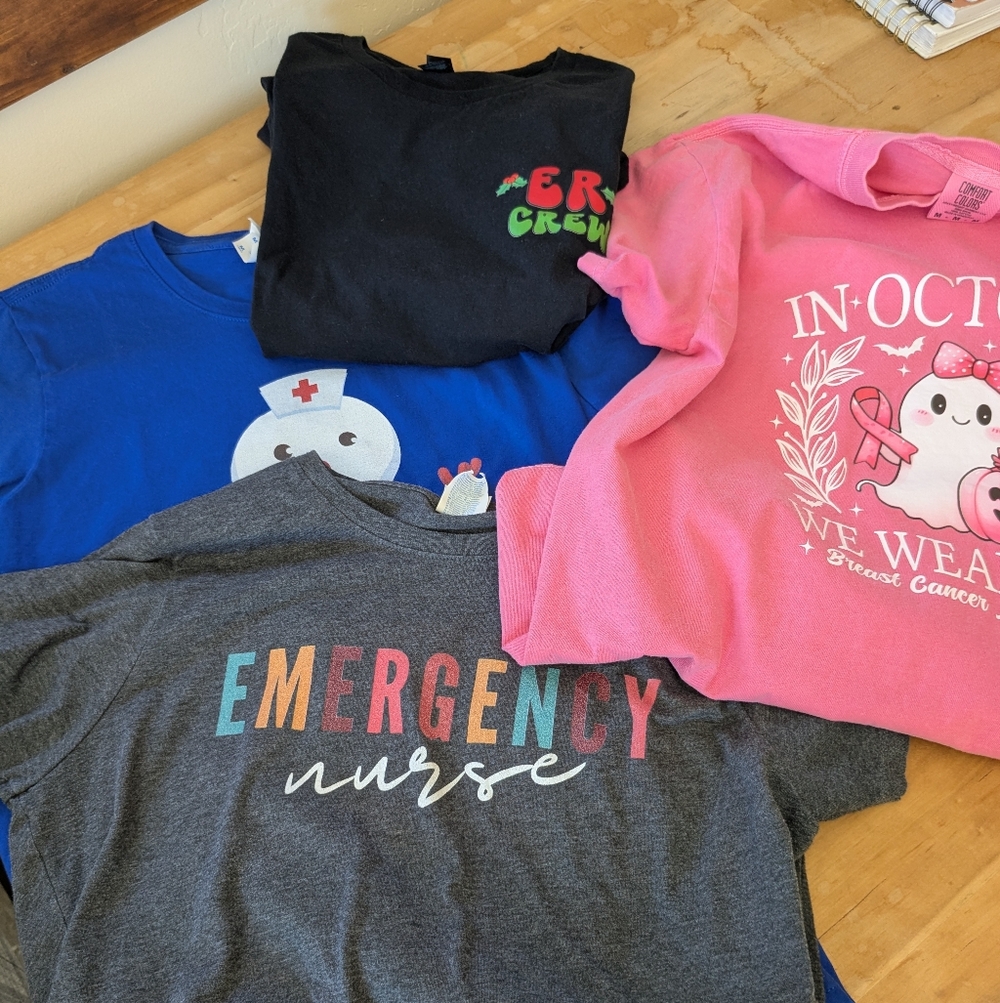 Bundle of Nurse/Healthcare T-shirts Medium Cotton